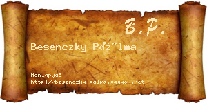Besenczky Pálma névjegykártya